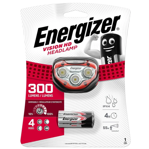 Energizer Lampe Frontale 300 Lumen Batterie Incluse (Sans emballage)